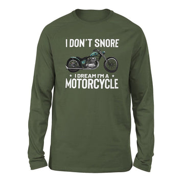 I Don't Snore, I Dream I'm A Motorcycle Men/Unisex Drop Shoulder Sweatshirt in Military Green color